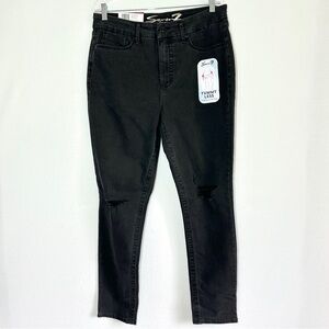 Seven7 Jeans Womens 14 Black Tummyless Slimming High Rise Skinny Stretch New